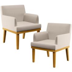 Kit 02 Poltronas Decorativas Para Sala de Estar e Recepção Beatriz W01
