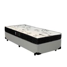 Cama Box Solteiro Colchão Espuma D33 Bambo Branco Ducci + Box Sintétic