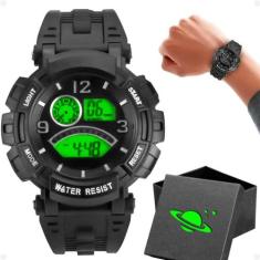 Relógio Infantil Digital Led Pulseira Silicone Ajustável + - Orizom