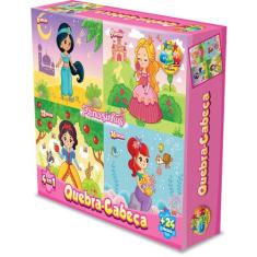 Quebra Cabeça Princesas 4 Em 1 Diversão Criança Presente - GGB, Quebra