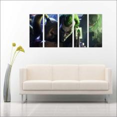 Quadro Decorativo Joker Coringa Arlequina Mosaico Com 5 Peças GG1 - Vi