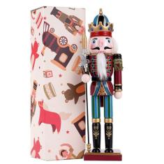 Tpudn Decorações de Natal, enfeite de quebra-nozes 30,5 cm de madeira tradicional, pintado, bonecos festivos colecionáveis de Natal para festa de mesa de Ação de Graças (Pikeman)