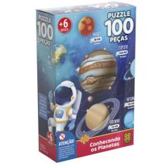 Quebra cabeca conhecendo os planetas 100 pecas grow, ., UN