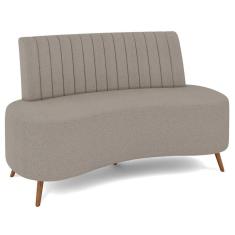 Sofá 2 Lugares Para Sala Living 135cm Pés Palito Tamar K04 Bouclê Bege Escuro - Mpozenato