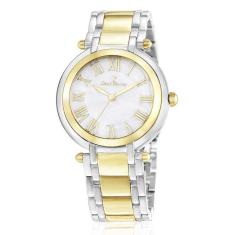 Relógio De Pulso Jean Vernier Pulseira Aço Bicolor Jv01002