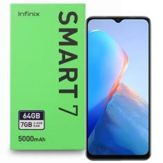 Smartphone Infinix Smart 7, 64GB, 7GB RAM (4+3GB), Tela 6.6&quot;, Bateria 5000mAh, Dual Chip, Android 12 – Verde Costeiro