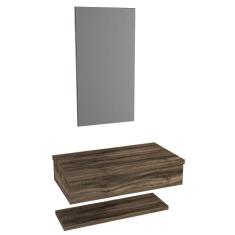 Bancada Metrópole 807w 80cm C/Prateleira e Espelheira - Compace, Branc