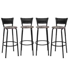 kit 4 Banquetas Cadeiras Bancos Altas Balcão Ilha Bar Bancada Cozinha 