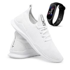 Tênis Casual Urbano Leve Confortável + Relógio-Masculino