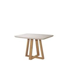 Mesa de Jantar Madeira Bennett c/Vidro 4 lugares Cinamomo Off White Província