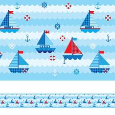 Faixa Adesiva Para Quarto de Menino Barquinho 5mx10cm