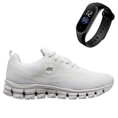 Tênis Feminino Para Trabalhar Caminhar Usar no Dia-a-Dia Academia Casual Esportivo + Relógio Led-Unissex