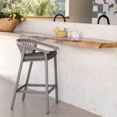 Banqueta Refúgio Cabecasa Madeiramadeira Champanhe/Cinza Mesclado