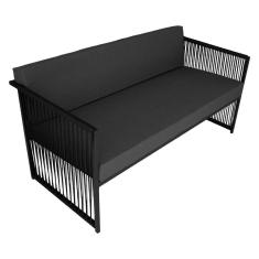 Namoradeira Santiago Em Aço E Corda Náutica Preto/cinza