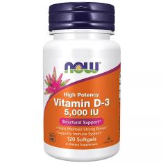 Vitamina D3 5000IU (120 Softgels) - Now Foods