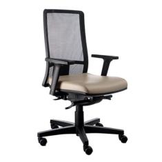 Poltrona Diretor com encosto Tela Mesh Linha Web Design Bege - Design 