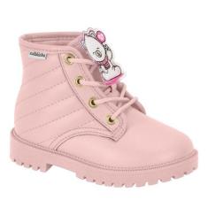 Bota Coturno Infantil Menina Confortável Molekinha 2126.522, Rosa, 20