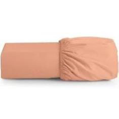 Lençol Avulso C/Elástico  Salmão  Solteiro  100 % Algodão - Vigui