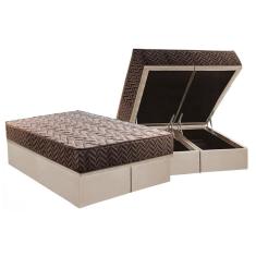 Conjunto Box Baú Queen: Colchão Espuma Paropas D28 Prime Gold Ag80 Black + Base Crc Suede Clean (158x198)