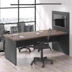 Mesa Com Painel Clat Freijo Preto