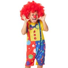 Fantasia Palhaço Infantil Roupa Palhacinho Menino com Nariz