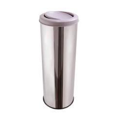 Lixeira Inox Com Tampa Flip-TopInox (Basculante) 30 Litros - CCM, Cinz