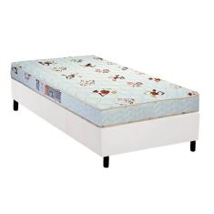 Cama Box Solteiro: Colchão Espuma Luckspuma Roland Garros Pro + Base Crc Courano White(88X188)