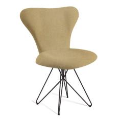 Cadeira com Base Metálica Jacobsen Butterfly Daf Mobiliário Amarelo/Preto