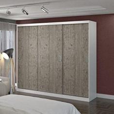 Guarda Roupa Casal 3 Portas de Correr 4 Gavetas 1902 Foscarini Branco/demolição