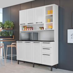 Cozinha Compacta Itatiaia Florença com 8 Portas, 2 Gavetas e 5 Prateleiras e 140cm de largura - Branca