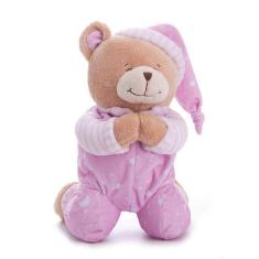 Pelúcia Ursinho que Reza Anjinho da Guarda - Rosa