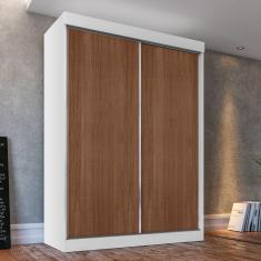 Guarda Roupa Solteiro 2 Portas de Correr 2 Gavetas Peônia Yescasa Branco/Macadâmia