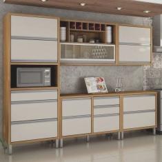 Cozinha Completa 5 Peças 8 Portas Jade chf Carvalho/Off White