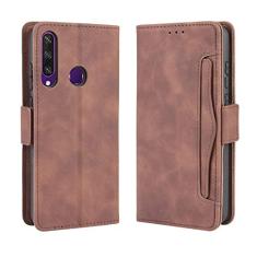 Capa com compartimento para cartão para Huawei Y6P, capa flip de couro para Huawei Y6P, capa magnética retrô para celular, capa carteira de telefone com compartimentos para cartões