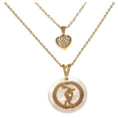 Colar Duplo Esporte Educação Física Folheado Ouro 18k