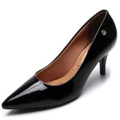 Scarpin Vizzano Bico Fino Salto Médio Verniz Feminino - Preto, 38