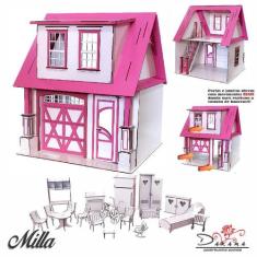 Kit Casa Boneca Escala Barbie Garagem Milla Sonhos 18 Mov Sb - Indústr