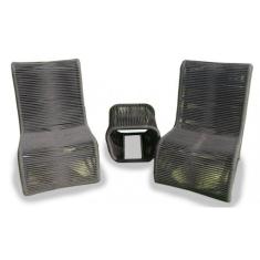 Conjunto Espreguiçadeira em Corda Náutica - 2 Poltronas + Mesa Centro 