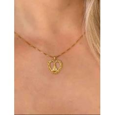 Cordão Amanda Feminino + Pingente Banhado A Ouro 18k Luxo - ToJoia18k