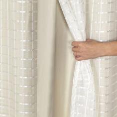 Cortina Blackout PVC com Tecido Voil  Xadrez 2,80 m x 1,60 m - Bege - 