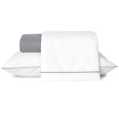 Jogo De Lençol Solteiro Linea Percal 200 Fios 3 Peças - Cinza