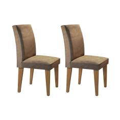 Cadeira Sala De Jantar Grécia Kit 2 Un Capuccino/animale Chocolate