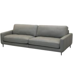 Sofá 3 Lugares Para Sala Living Industrial 270cm ávila L06 Couro Cinza Claro - Lyam Decor