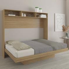Cama Articulada Casal Horizontal com Nichos e Prateleiras Cm8043