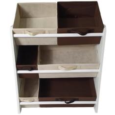 Organizador de Brinquedos Infantil Médio MARROM E BEGE - Organibox