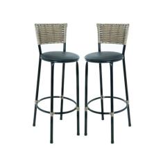 Kit 2 Bancos Banquetas Com Encosto Para Bistrô Bancada - EJC ESPAÇO JU
