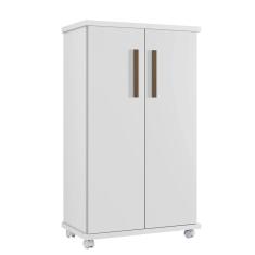 Armário Multiuso 2 Portas 4 Prateleiras Berlim Arte Móveis Branco