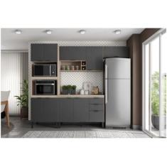 Cozinha Modulada Firenze Fi0003 Avena Grafito - Demóbile, Avena e Graf