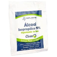 Álcool Isopropílico sache - 1,8ml - Implastec (lenço umedecido)