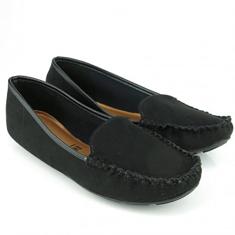 Mocassim Feminino Vizzano Camurça Flex Preta